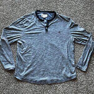 Penguin Henley Shirt Mens XXL Gray & Black Cotton Blend T-Shirt